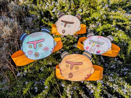 まちだ縄文キャラクター「まっくう」のお面サンプル