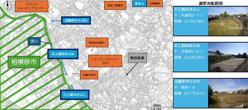 対象の調整池配置図