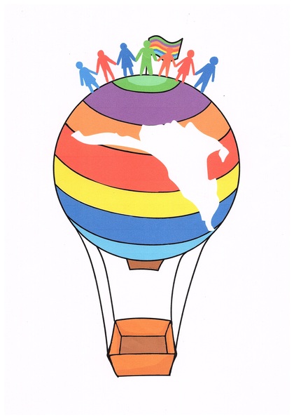虹色の気球