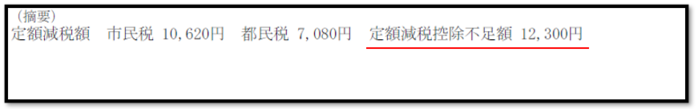 定額減税しきれない場合は、『定額減税控除不足額』として記載されます。