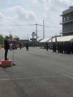 町田市消防団ポンプ操法大会の写真