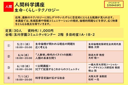 人間科学講座プログラム詳細画像