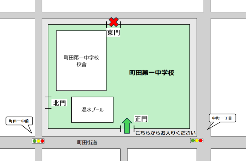 正門のご案内の図