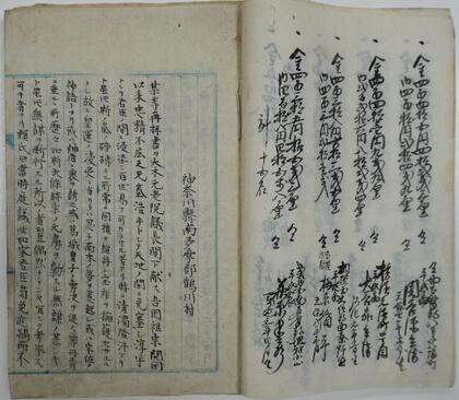鶴川村有志の条約改正反対の建白書（写）