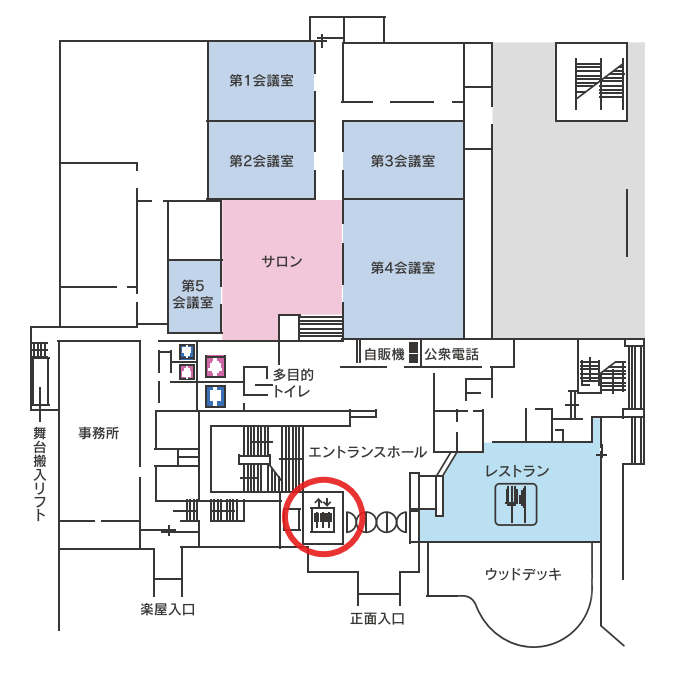 エレベーターの場所