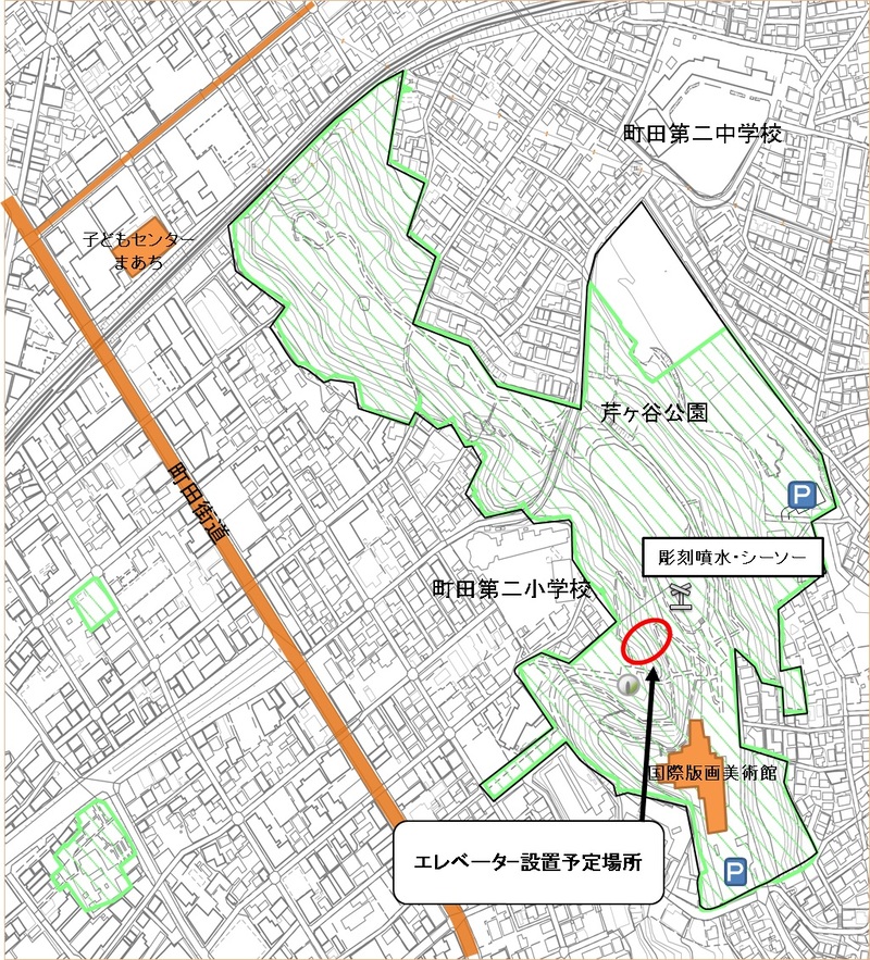 エレベーター設置予定場所の地図