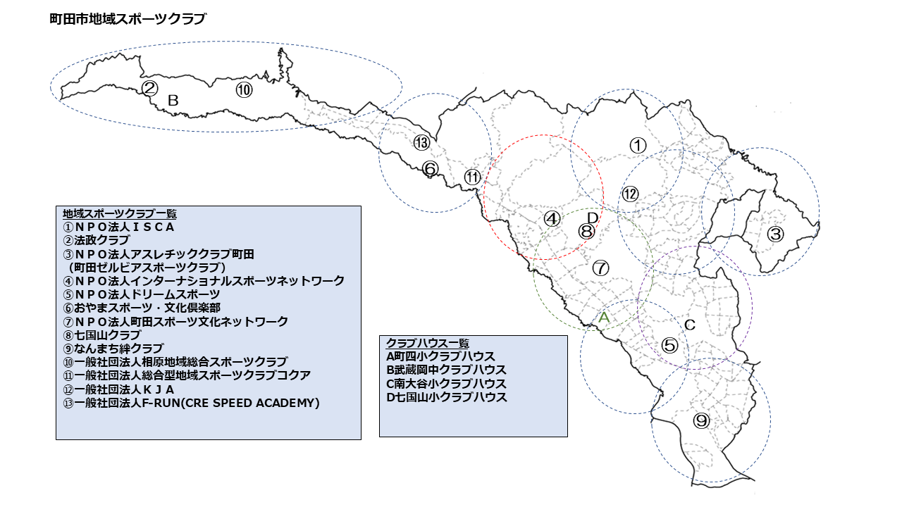 地域スポーツクラブの地図