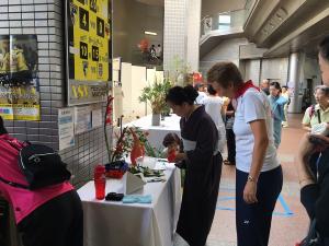 町田市華道協会の体験ブース