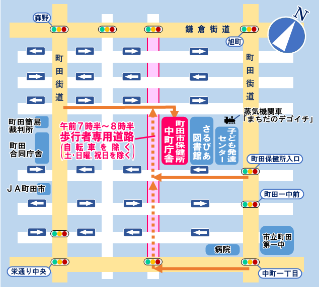 車でお越しの方への案内図