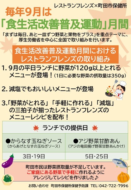 レストランフレンズでの取組ポスター