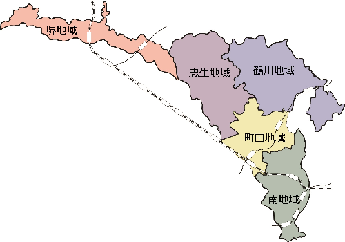 障がい者支援センター担当区域図