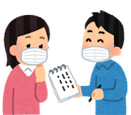マスクにより会話が困難になった方の絵