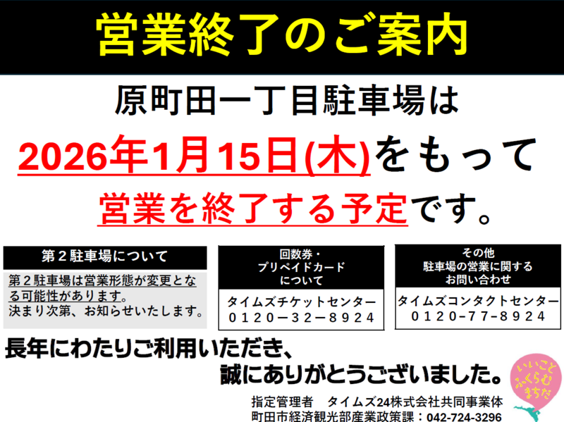 閉鎖案内
