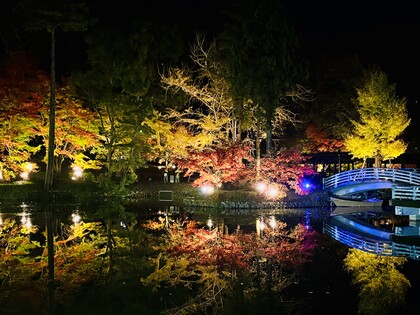 湖面に写る紅葉