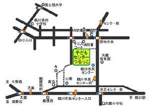 子どもセンターつるっこ周辺地図