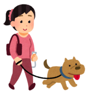 犬の散歩のイラスト