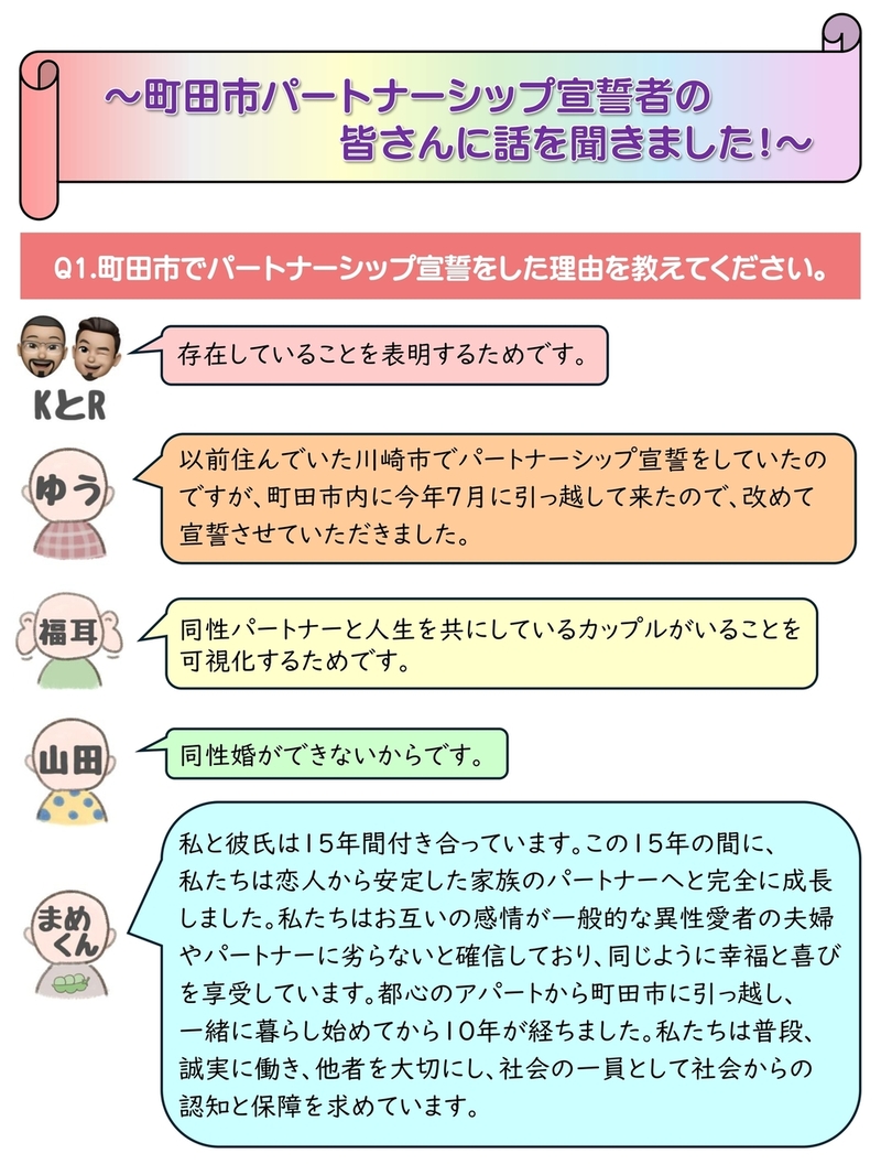 パートナーシップ宣誓者の声1