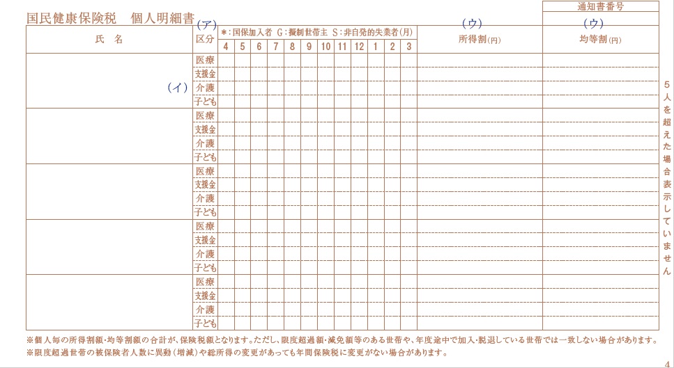 納税（更正）通知書　4ページ