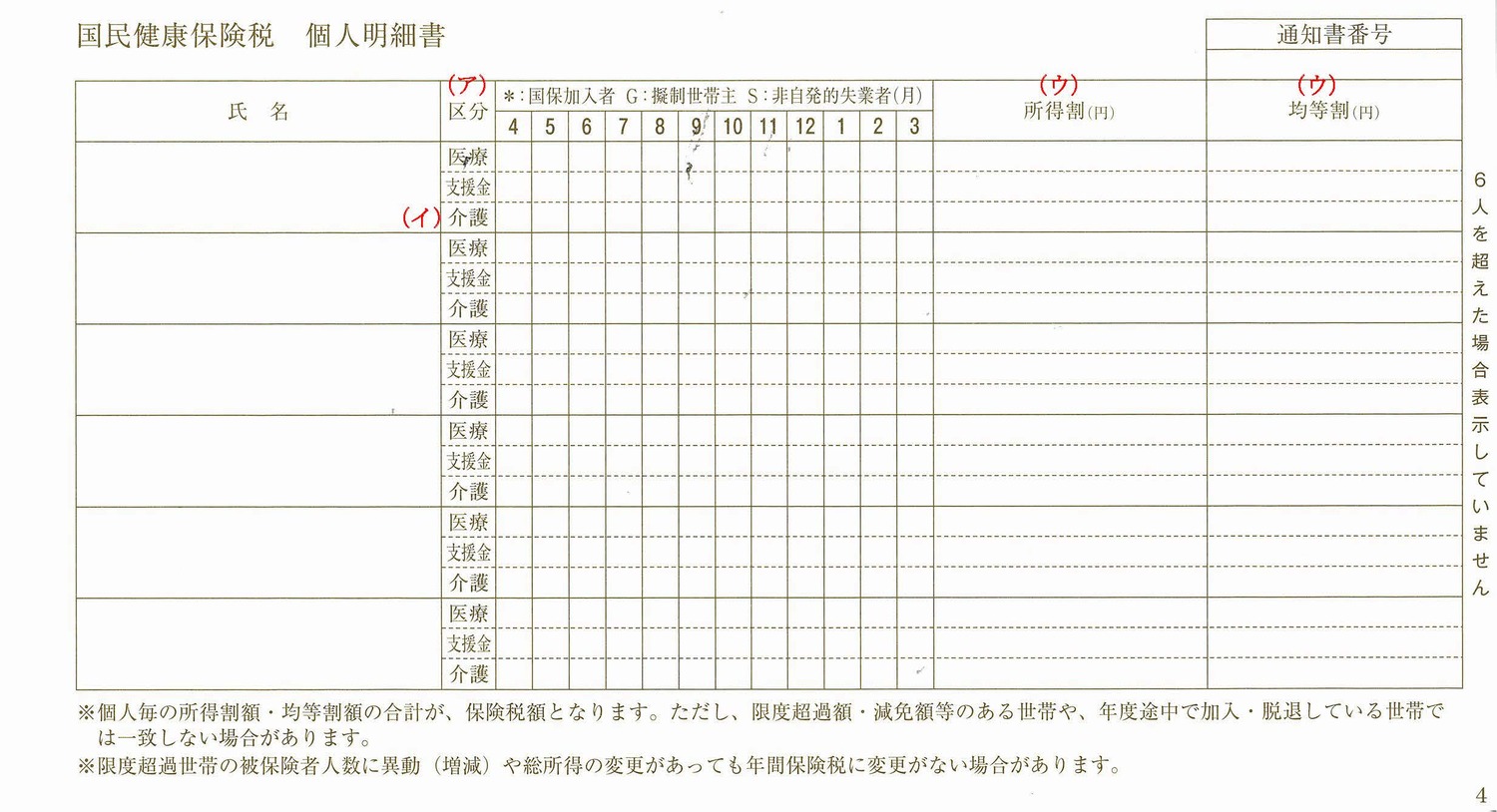 納税（更正）通知書　4ページ