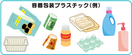 容器包装プラスチック例のイラスト