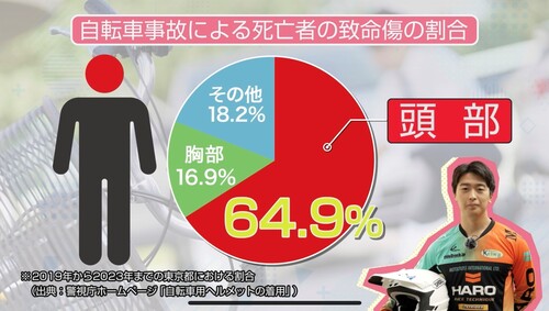 自転車事故による死亡者の致命傷の割合