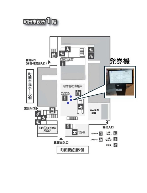 市民課の発券機の設置場所